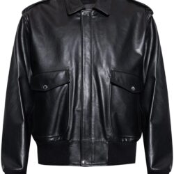 Dolce & Gabbana Herren Bomberjacke aus schwarzem Leder