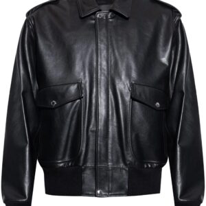 Dolce & Gabbana Herren Bomberjacke aus schwarzem Leder