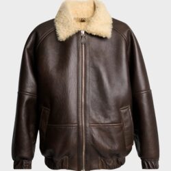 Jacquemus Herren Bomberjacke aus Leder und Lammfell