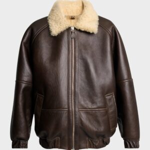 Jacquemus Herren Bomberjacke aus Leder und Lammfell