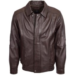 Jim Brown Klassische Herren Bomber Lederjacke