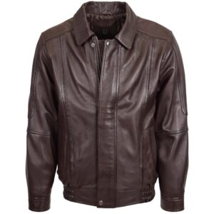 Jim Brown Klassische Herren Bomber Lederjacke
