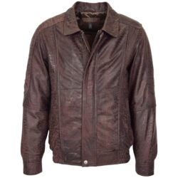 Herren Bomberjacke Jim Braun Nubuk Klassisch