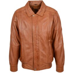 Klassische Herren Bomber Lederjacke Jim Tan