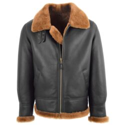 Klassische B3 Lammfelljacke Herren Braun