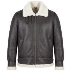 Herren Lammfelljacke B3 Vintage Weiß