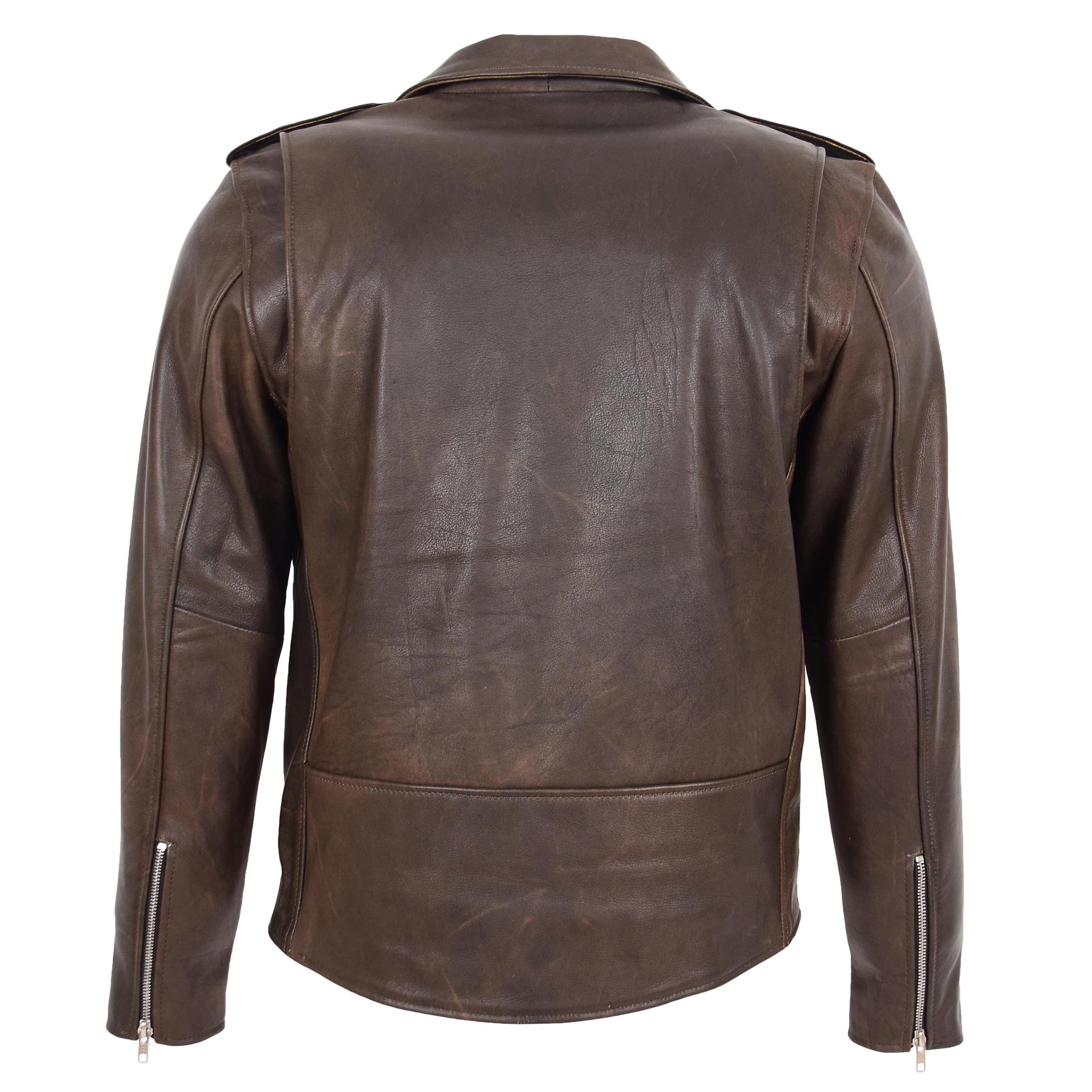 Herren Leder Bikerjacke Brando Antikbraun Kyle - Image 2
