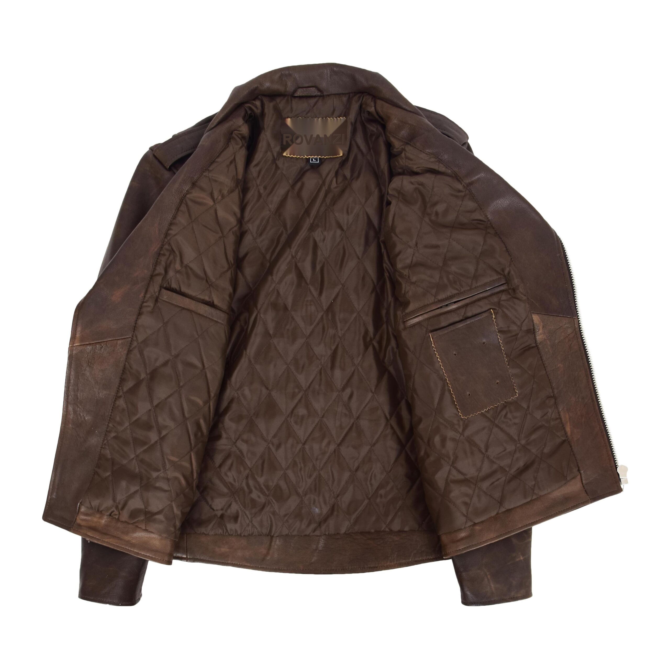 Herren Leder Bikerjacke Brando Antikbraun Kyle - Image 7