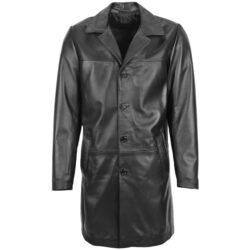 Jimmy Herren Dreiviertel-Mantel aus Leder Schwarz