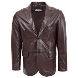 Zavi Herren Leder-Blazer in Braun