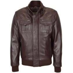Herren Leder Bomberjacke Tom Brown