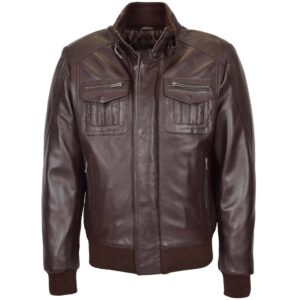 Herren Leder Bomberjacke Tom Brown