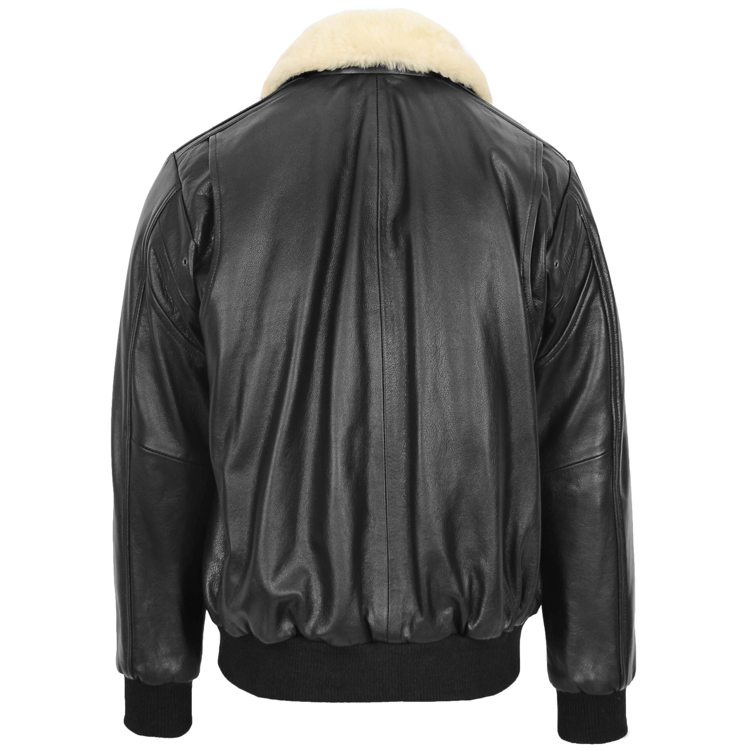 Jarrod Herren Leder Bomberjacke im Aviator-Stil Schwarz - Image 2