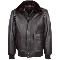 Jarrod Herren Leder Bomberjacke Aviator Style Braun