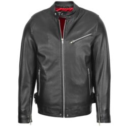 Gerard Herren Leder Bikerjacke Schwarz Cafe Racer