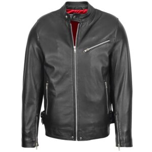 Gerard Herren Leder Bikerjacke Schwarz Cafe Racer