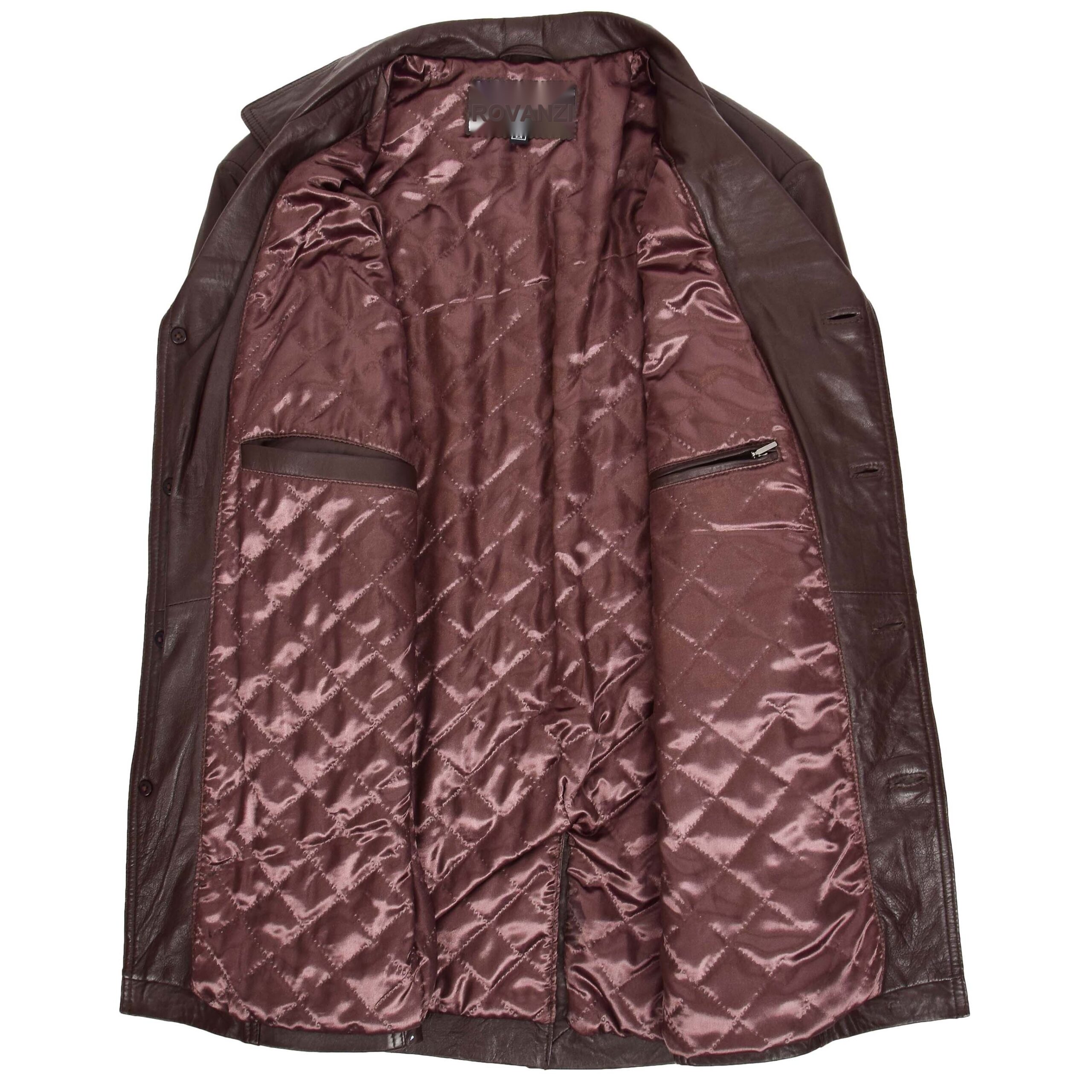 Klassische Herren Leder-Reefer-Jacke in Thrill Brown - Image 6
