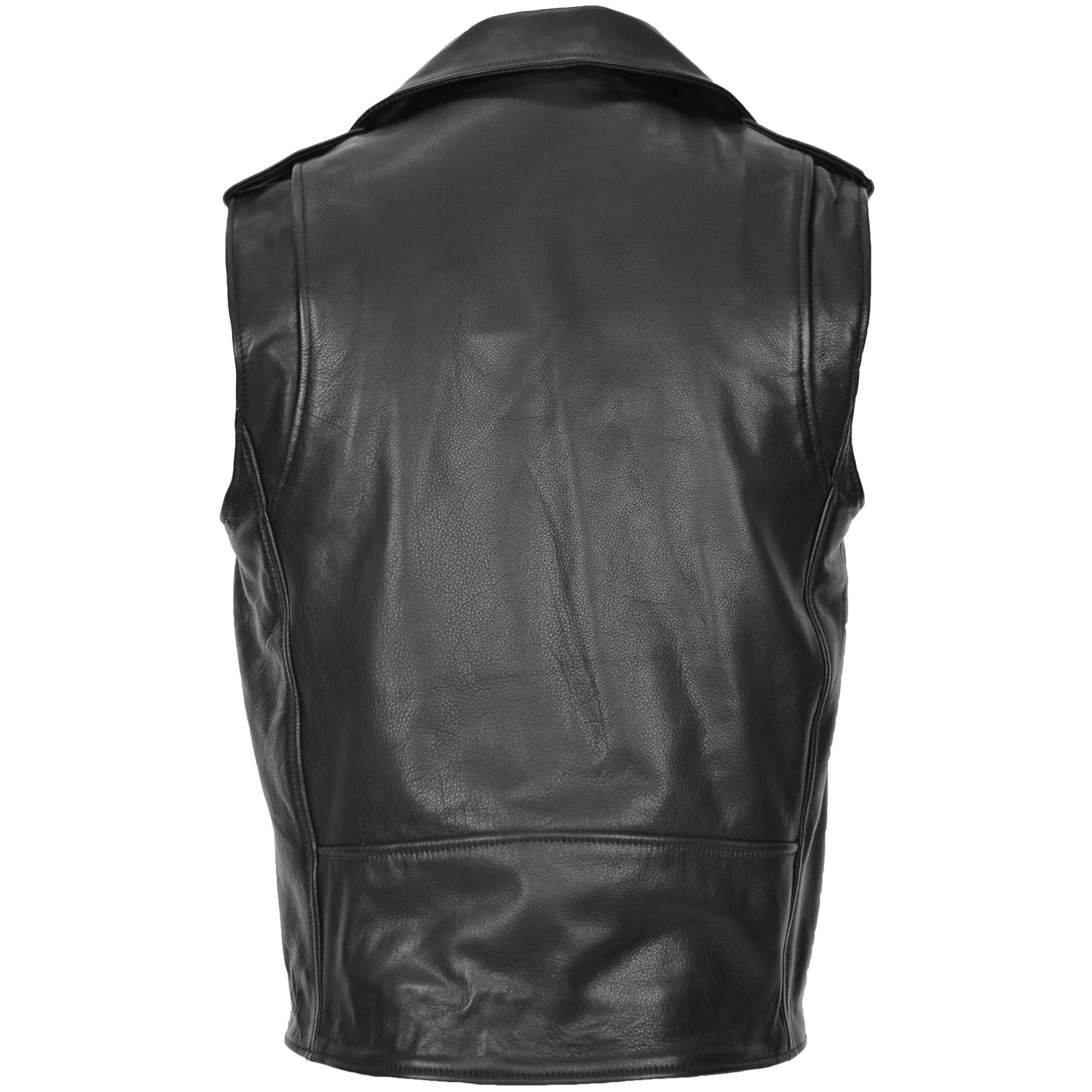 Jones Herren Lederweste im Biker-Stil Schwarz - Image 2