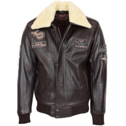 Herren Lederjacke Pilot-N Braun