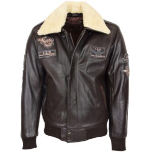 Herren Lederjacke Pilot-N Braun
