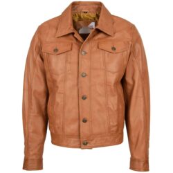 Herren Lederjacke Terry Tan Casual Biker