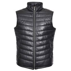 Herren Leder-Weste Wilder in Schwarz