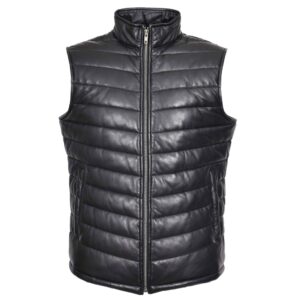Herren Leder-Weste Wilder in Schwarz