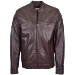 Herren Lederjacke Stehkragen Paul Braun
