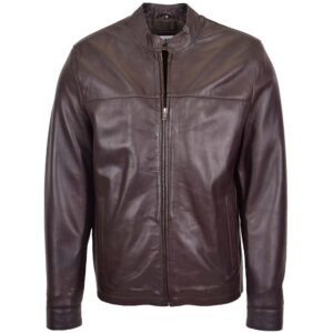 Herren Lederjacke Stehkragen Paul Braun