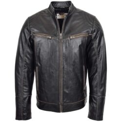 Herren Biker Lederjacke Colin Dunkelbraun