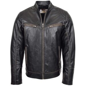 Herren Biker Lederjacke Colin Dunkelbraun