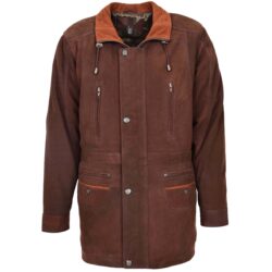 Herren Leder-Autohose im Jason-Stil Braun