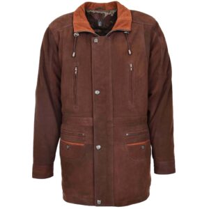 Herren Leder-Autohose im Jason-Stil Braun