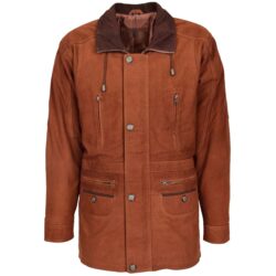 Herren Leder-Autojacke Jason in Tan Nubuk