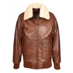 Herren Aviator Bomberjacke Luca Tan Leder