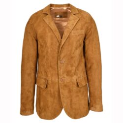 Zavi Cognac Herren Wildleder-Blazer Klassisch
