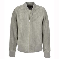 Herren Bomberjacke aus Veloursleder Ryan Grau
