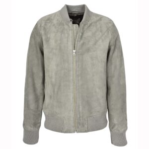 Herren Bomberjacke aus Veloursleder Ryan Grau