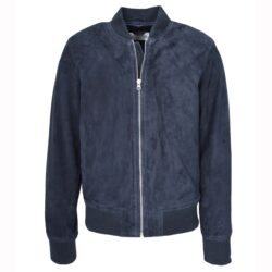Herren Bomberjacke aus Wildleder in Navy Blau