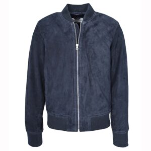 Herren Bomberjacke aus Wildleder in Navy Blau