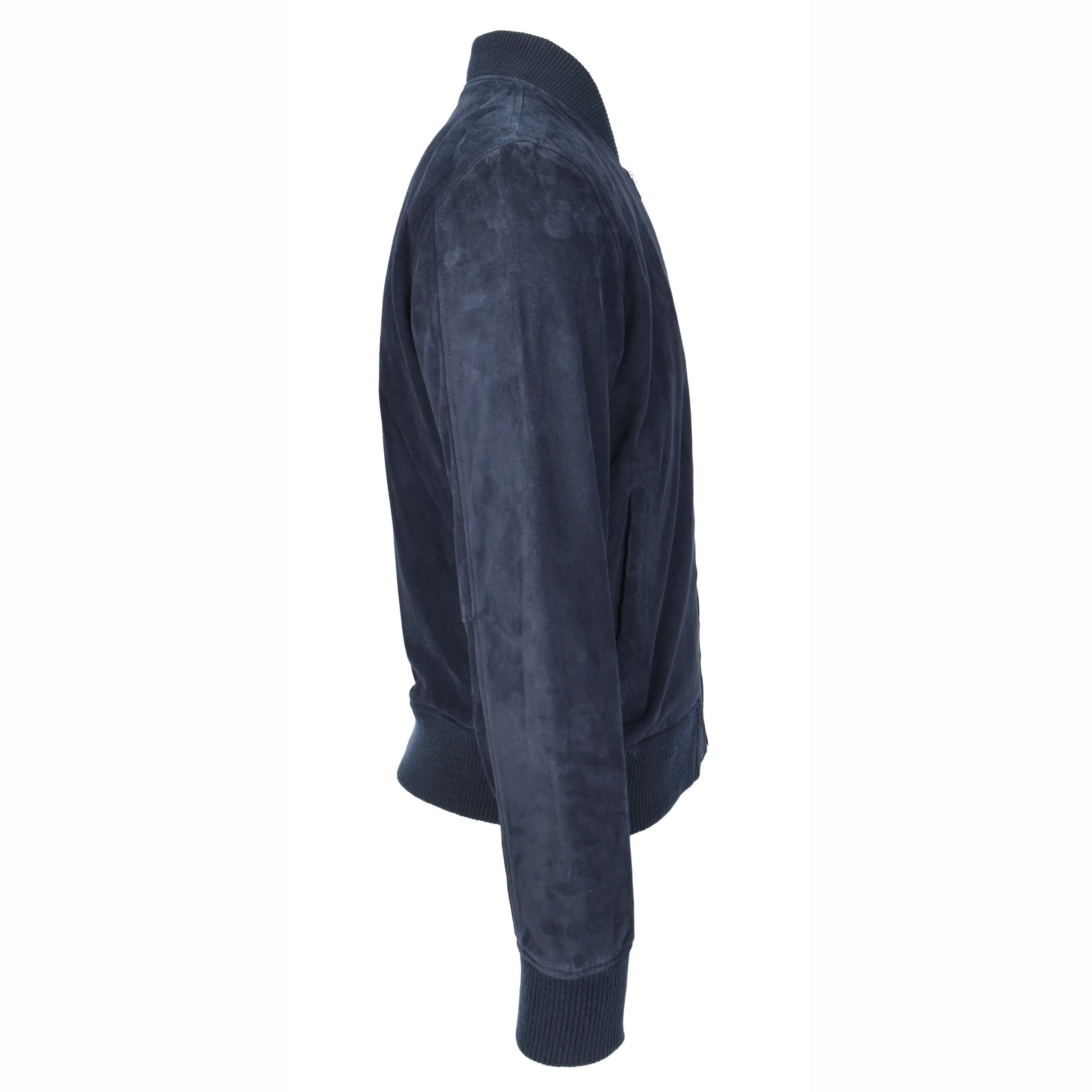 Herren Bomberjacke aus Wildleder in Navy Blau - Image 5