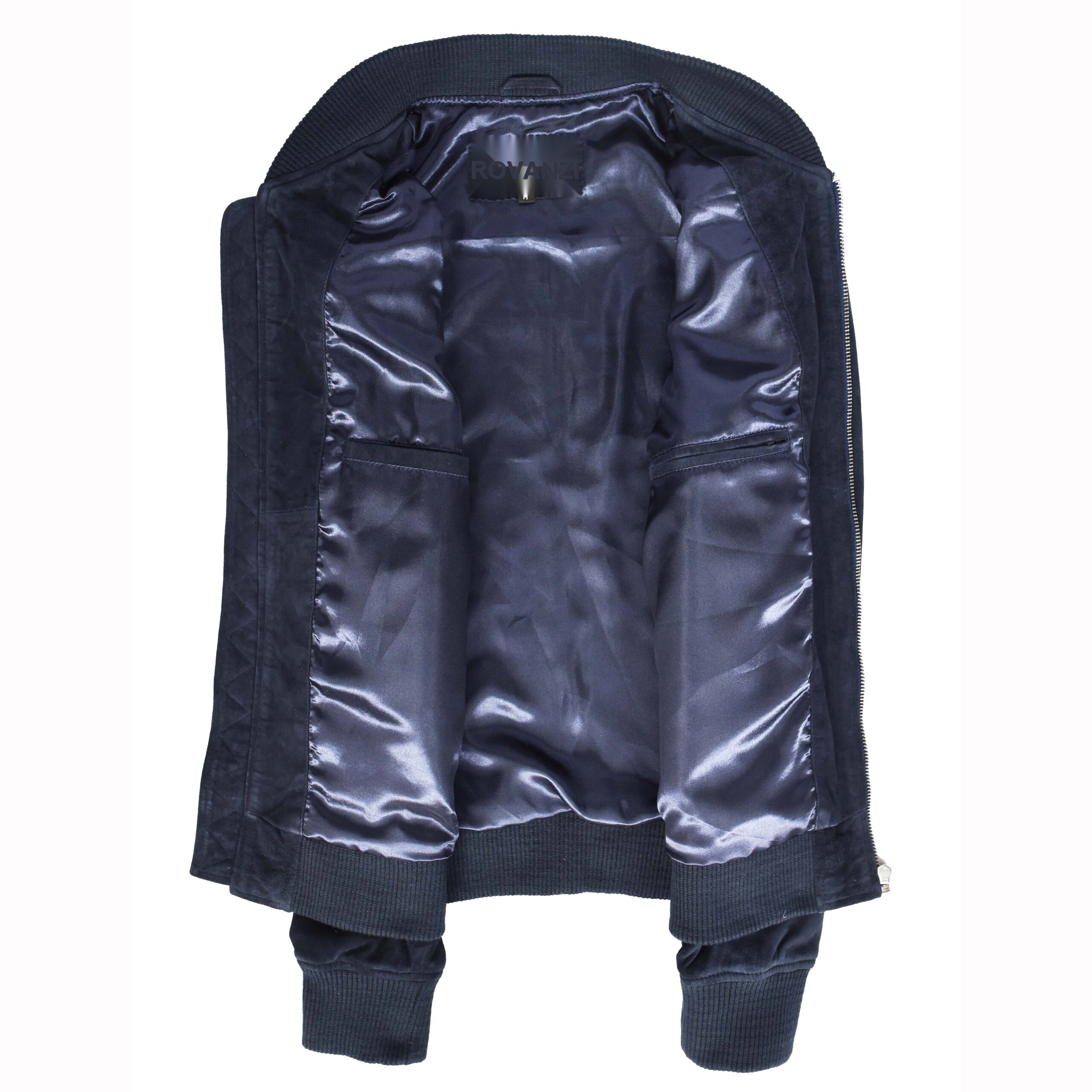 Herren Bomberjacke aus Wildleder in Navy Blau - Image 6