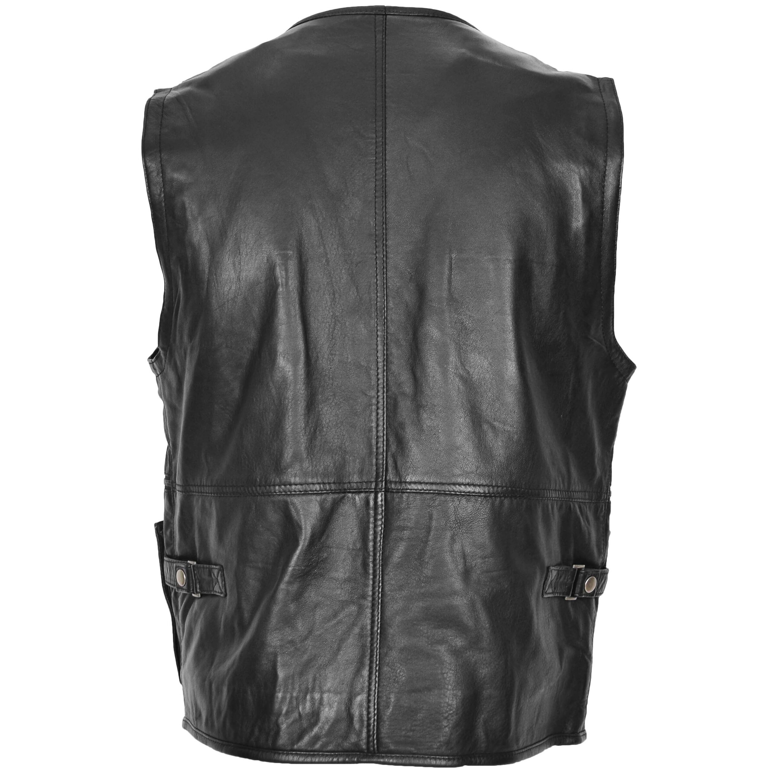 Gary Herren Echtleder-Weste Schwarz - Image 2