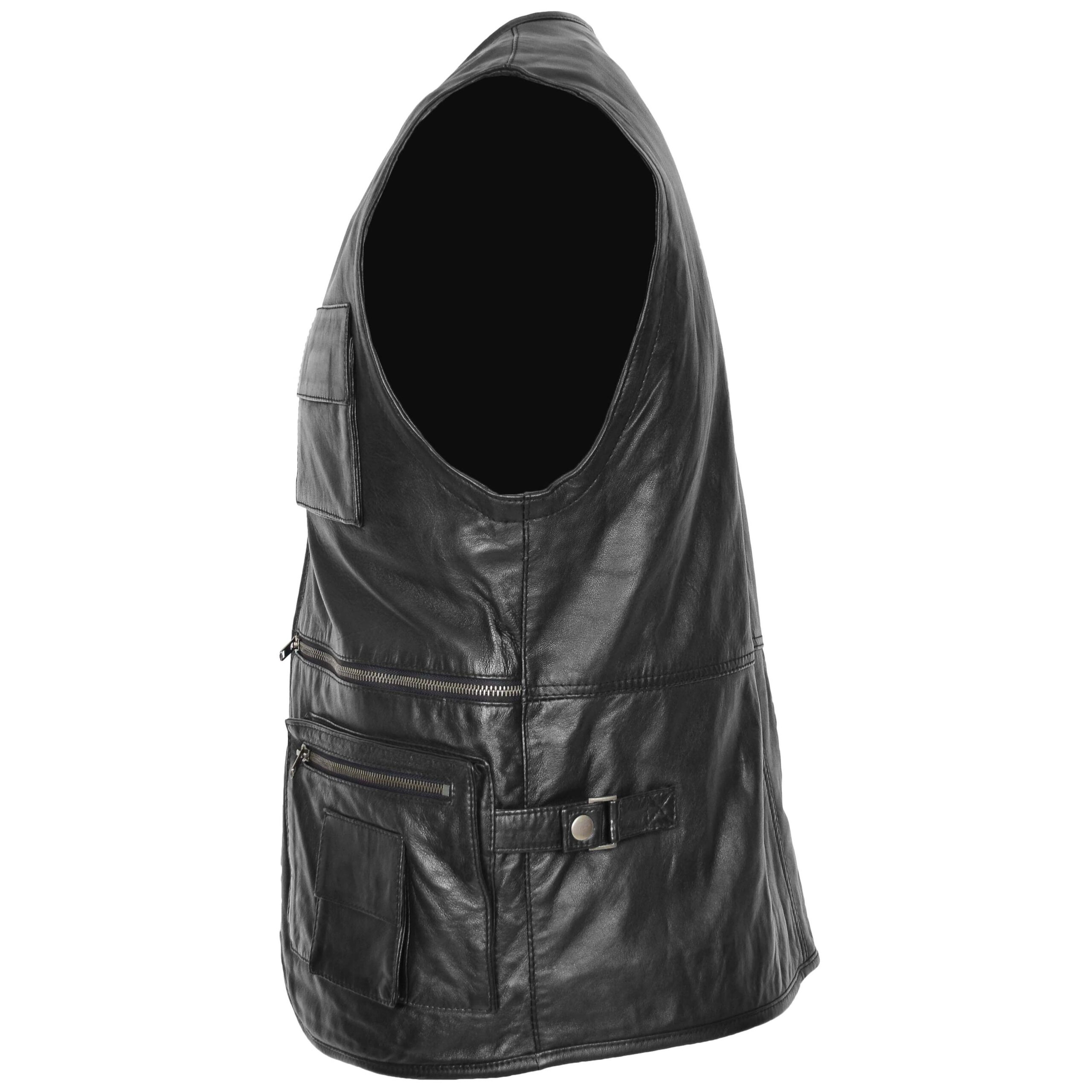 Gary Herren Echtleder-Weste Schwarz - Image 4