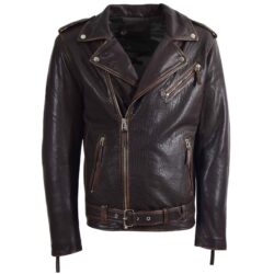 Herren Biker Lederjacke NELSON im Brando-Stil