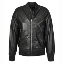 Herren Bomberjacke Torque aus echtem Leder Schwarz
