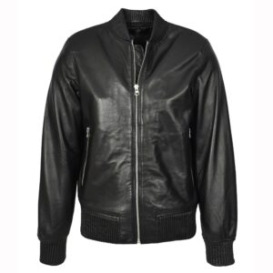 Herren Bomberjacke Torque aus echtem Leder Schwarz