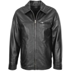 Herren Lederjacke Frank Schwarz – Klassischer Schnitt