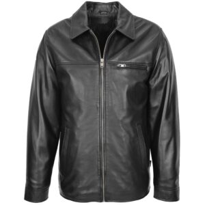 Herren Lederjacke Frank Schwarz – Klassischer Schnitt