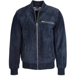 Herren Bomberjacke aus Wildleder in Blau